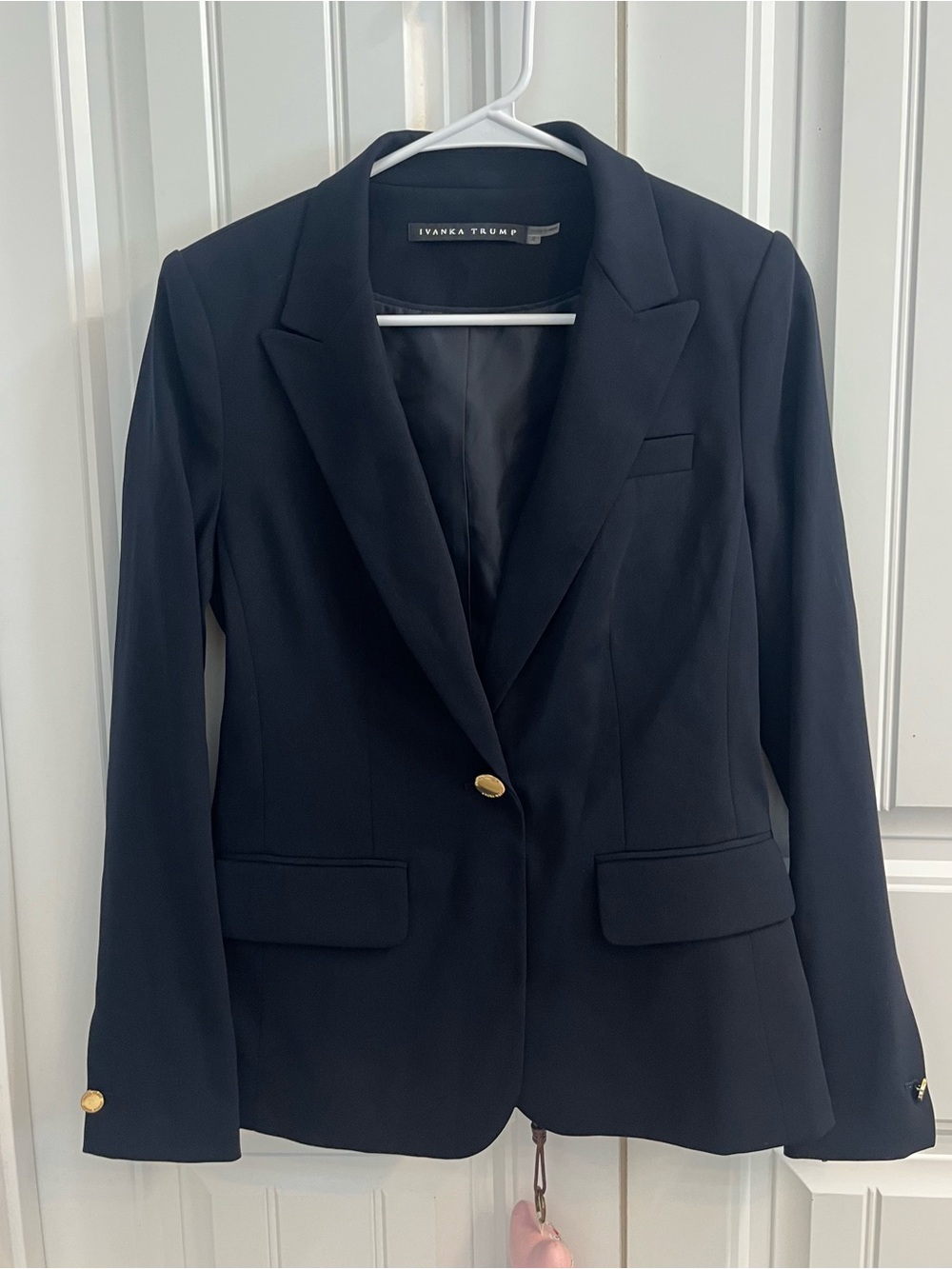 Ivanka Trump Navy Blue Single-Button Tailored Blazer with Gold Buttons New - Picture 2 of 10